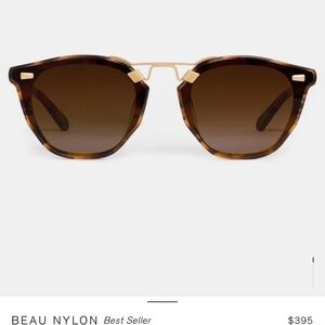 KREWE Beau Nylon Sunglasses in Tortoise and Gold